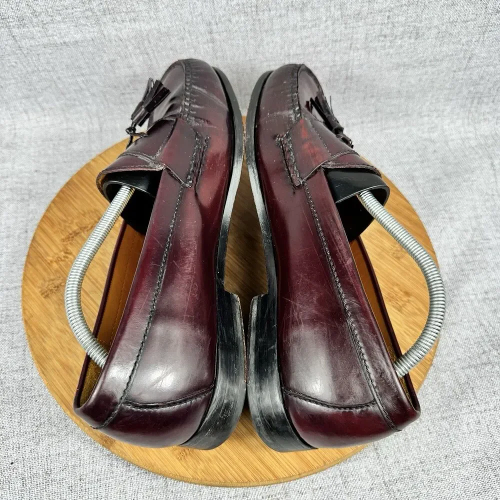 Cole Haan Pinch Tassel Loafers Men's Size 11.5 D Burgundy Leather Dress Shoes